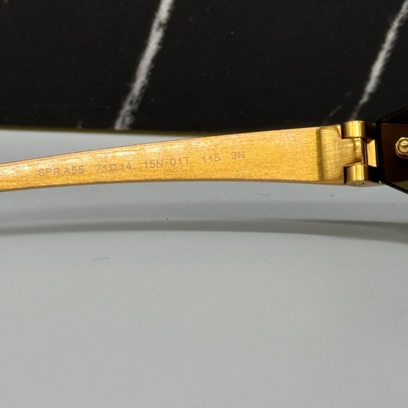 NEW PR A55S 15N01T PRADA GOLD GREEN RIMLESS SPR A55 15N01T WOMEN SUNGLASSES - Picture 11 of 13